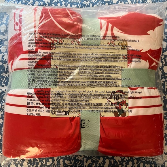 NWT Disney Mickey and Minnie Mouse Holiday Cozy Fleece Throw Blanket 50x60 - Picture 3 of 5